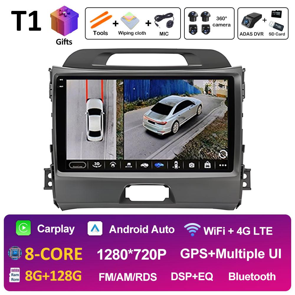 Автомагнитола для KIA Sportage 2010 2011 2012 2013 - 2016 Радиоплеер Интеллектуальная система Беспроводной Carplay Вентилятор охлаждения WIFI БЕЗ 2 din