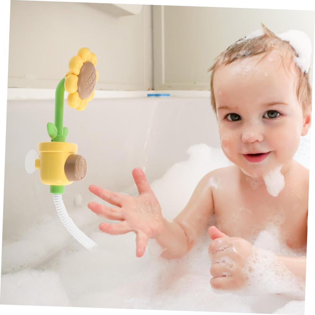 -purpose Bath Toy Sunflower Shower Head, Suitable For Toddler And Baby Bathing, Water Play Baby Bath Toy