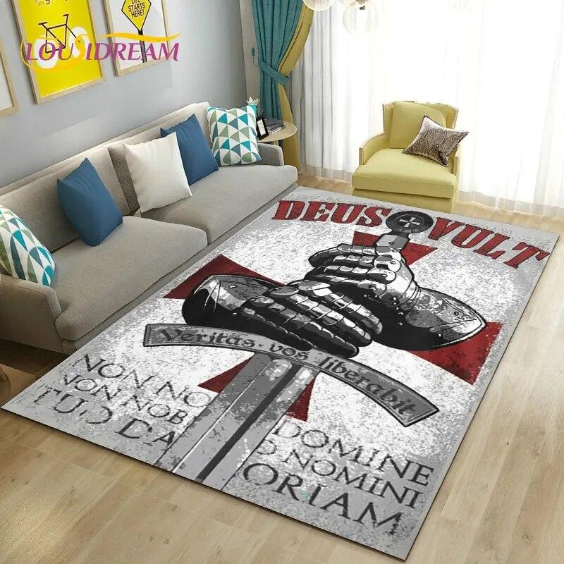 Коврик для игровой зоны Knight Templar Cavalier Crusaders, большой ковер для гостиной, спальни, дивана, коврик для кухни, нескользящий напольный коврик