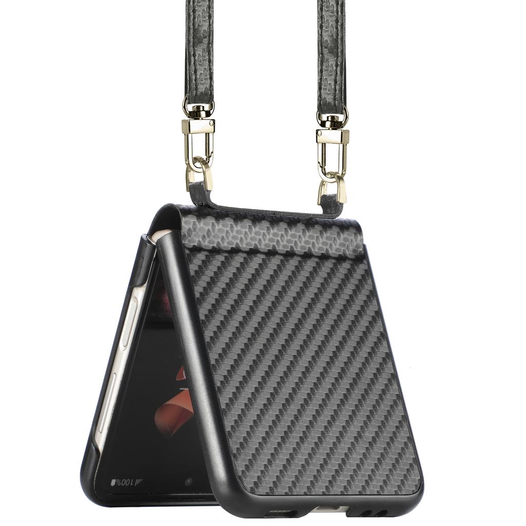 Противоударный чехол из углеродного волокна для Samsung Galaxy Z Flip 3 Flip4 Flip 4 5g Flip3, противоскользящий ремешок для телефона, чехол для мобильного телефона