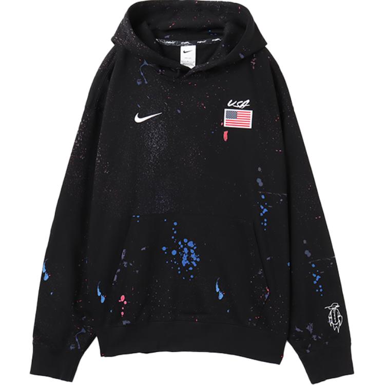 Nike SS24 США M NK X Futura Парижская Олимпийская Серия Логотип Худи с длинным рукавом Унисекс худи Черный FD7666-010