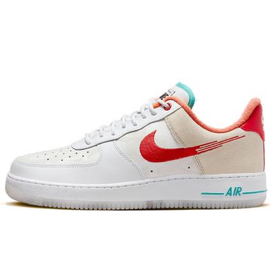 Кроссовки Air Force 1 Low '07 Prm Just Do It Белые Красные Бирюзовые FD4205-161