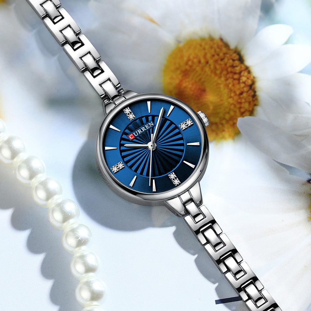 CURREN Luxury Woman Wristwatch Elegant Waterproof Stainless Steel Watch for Ladies Dress Diamond Quartz Women's Watches Reloj
