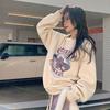 Women's 2024 Korean Style Loose Sweatshirt: Autumn/Winter Versatile Printed Fashion Top