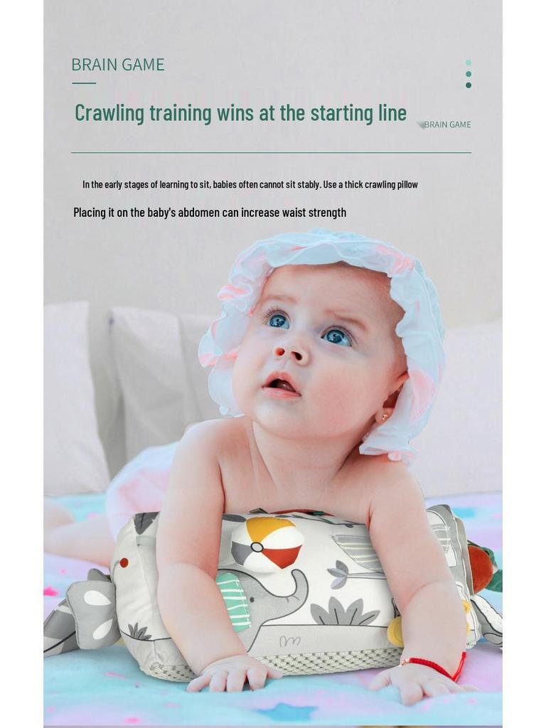 Aipinqi Baby Tummy Time Pillow: Multi-functional Crawling & Head Lifting Toy for Early Education, 0-2 Years.