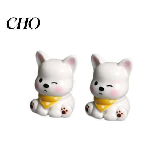 Miniature Dog Landscaping Decor 2 Pcs Mini Figurines, Tiny Resin Puppy Figures, Cute Small Desktop Decoration Animal Statues for Desktop, Car