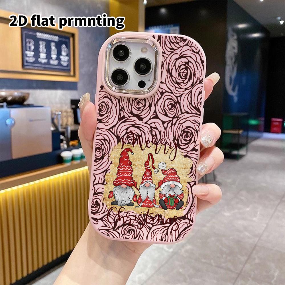 Phone Case: 2D flat design suitable for iPhone 18, 17, 16, 15, 14, 13 Pro protective case, couple style, cozy Christmas cartoon, Christmas and Hallowe