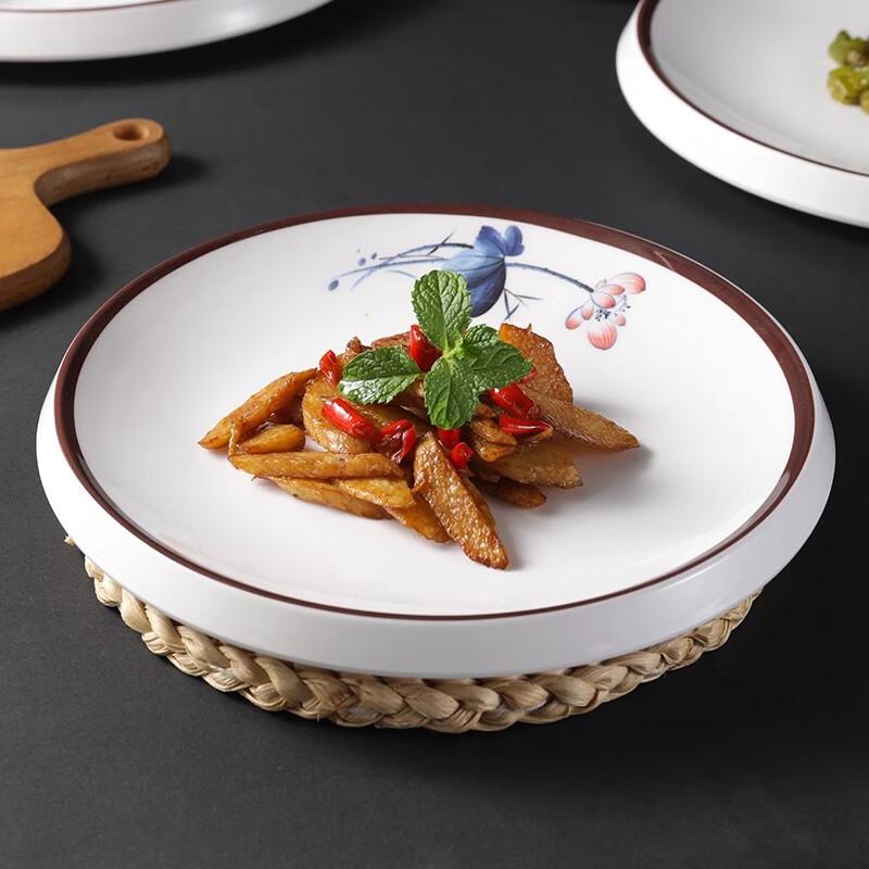 Chinese Style Melamine Round Shallow Dinner Plate
