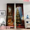 2 шт. 2D плоская печать Занавески «С Рождеством» Уютная Рождественская елка Камин Цифровая печать Полиэстер Шторы Весеннее использование для