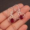 Pink Rubellite Gemstone 925 Sterling Silver Handmade Earrings 1.50" Gift For Mom EE-2-10