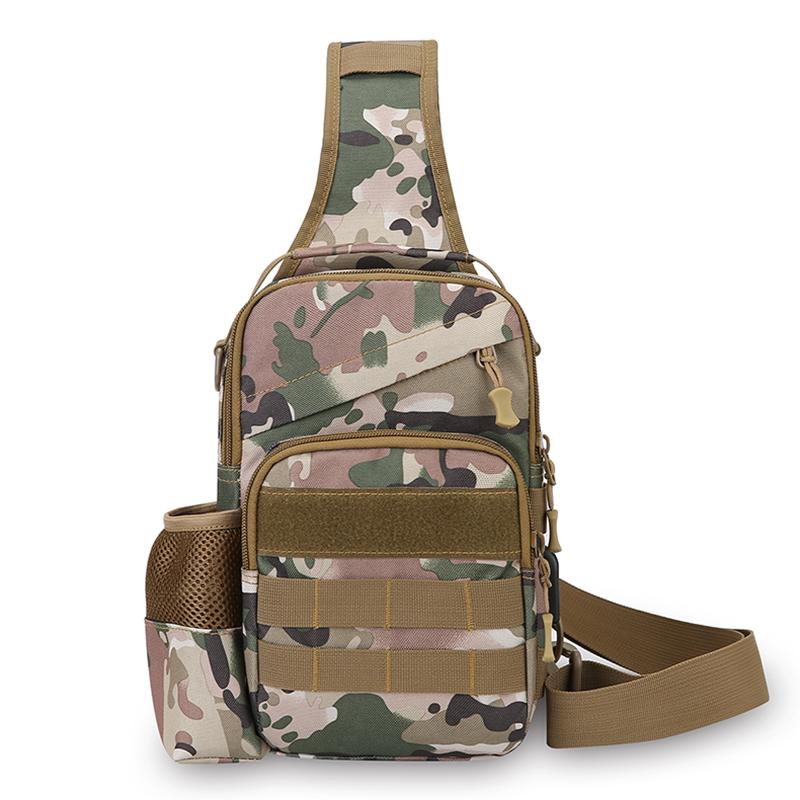 Men Chest Bag Tactical Sling Pack Multi-pocket Crossbody Bags with Bottle Pocket Outdoor Sport Shoulder Sack Hiking Camping Bags