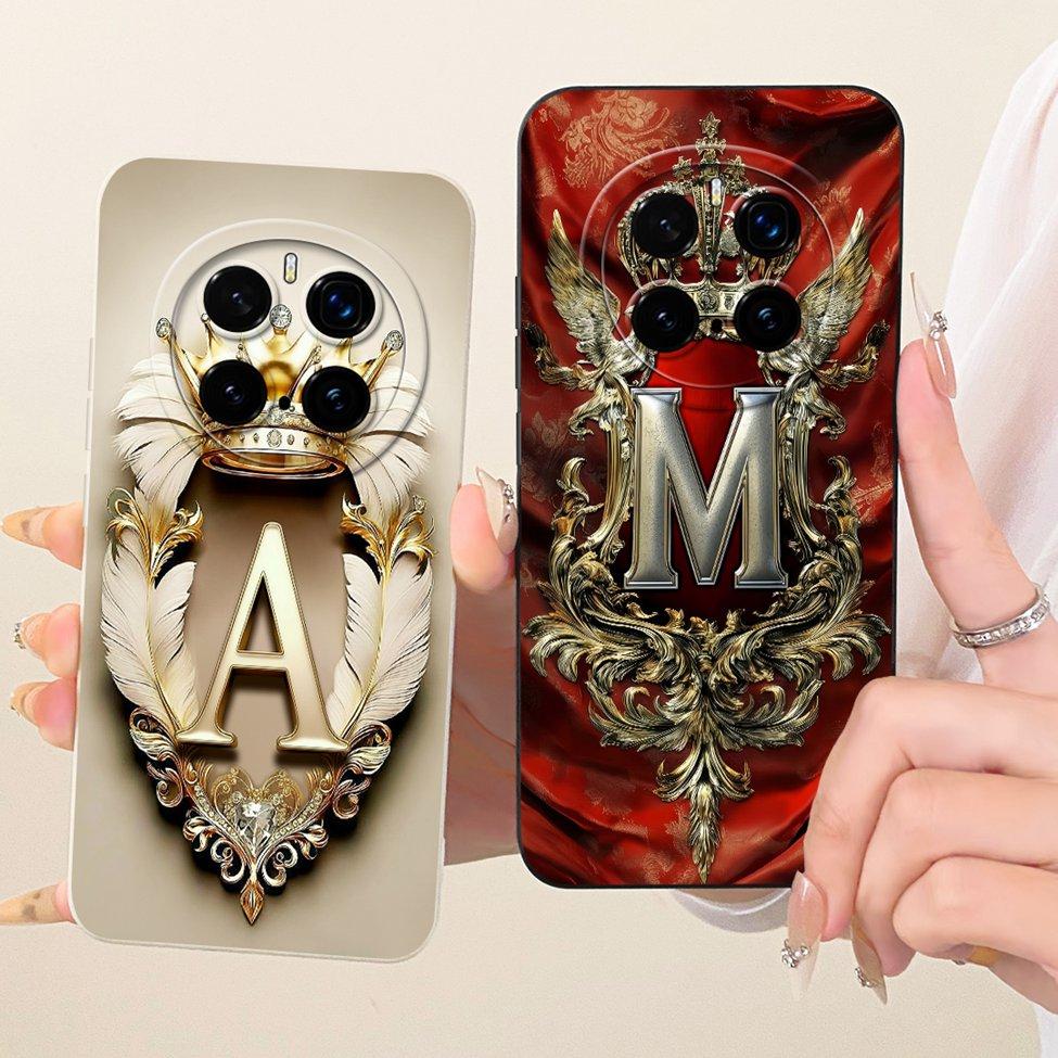 Чехол-крышка для Honor Magic 7 Pro, Роскошный, Буквы от A до Z, Крутая Корона, 2D-раскрашенный Силиконовый Корпус для Honor Magic 7Pro PTP-N49 PTP-AN10