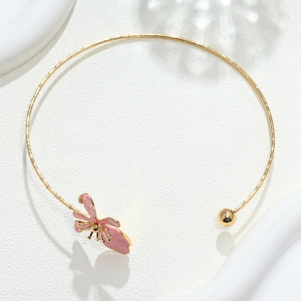 Adjustable Flower Necklaces Colorful Collar Necklace Simple Open Chokers Women