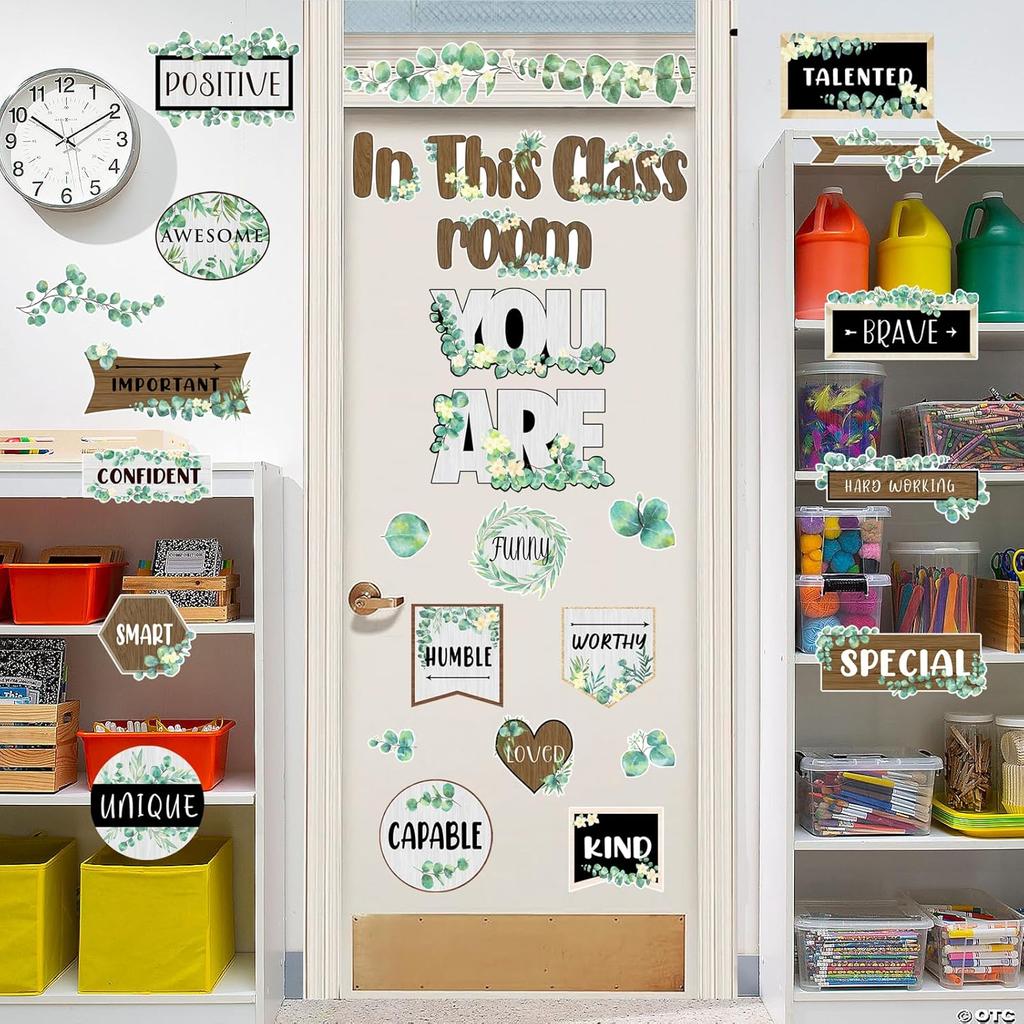 Eucalyptus Positive pirational Affirmation Bulletin Board Decor Nature Classroom Decor Classroom Greenery Themes Decoration Sets