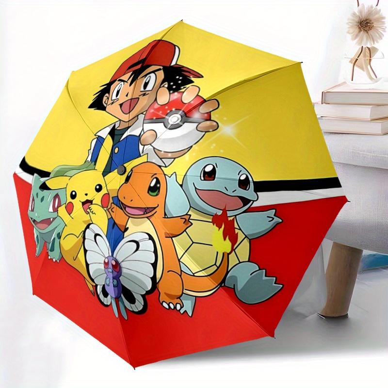 1pc Pokémon Pikachu Umbrella - Automatic Opening & Closing, Portable 3-Fold Design, 8-Bone Iron Frame, Outdoor Umbrella, Perfect Gift for Fans, T