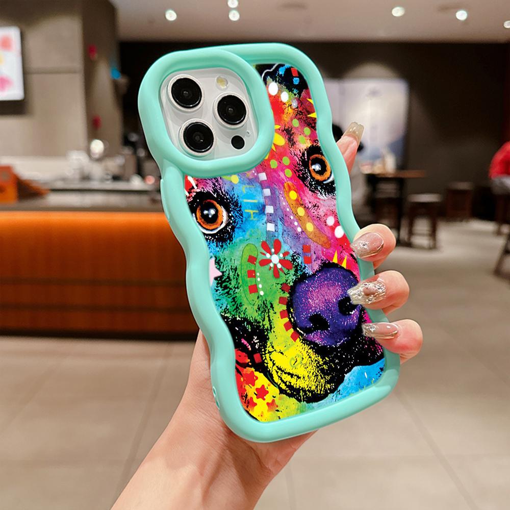 Ae76 Dog Color Doodle Design Art Защитные чехлы для телефонов для iPhone 14 13 Pro Max 11 12 15 Plus XR Infinix Hot 40i Smart8 Tecno Big Wave Задняя крышка из ТПУ