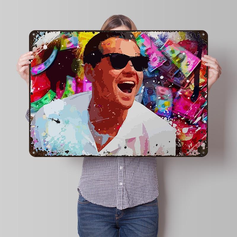 the Wolf of Wall Street Ab Metal Poster Custom Wall Art Retro Vintage Tinplate Signs for Man Cave Modern Home Decoration Luxury