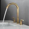Antique Basin Faucet Total Brass Black Bathroom Faucet Brushed Gold Sink Faucets 3 Hole Hot And Cold Waterfall Faucet Water Tap