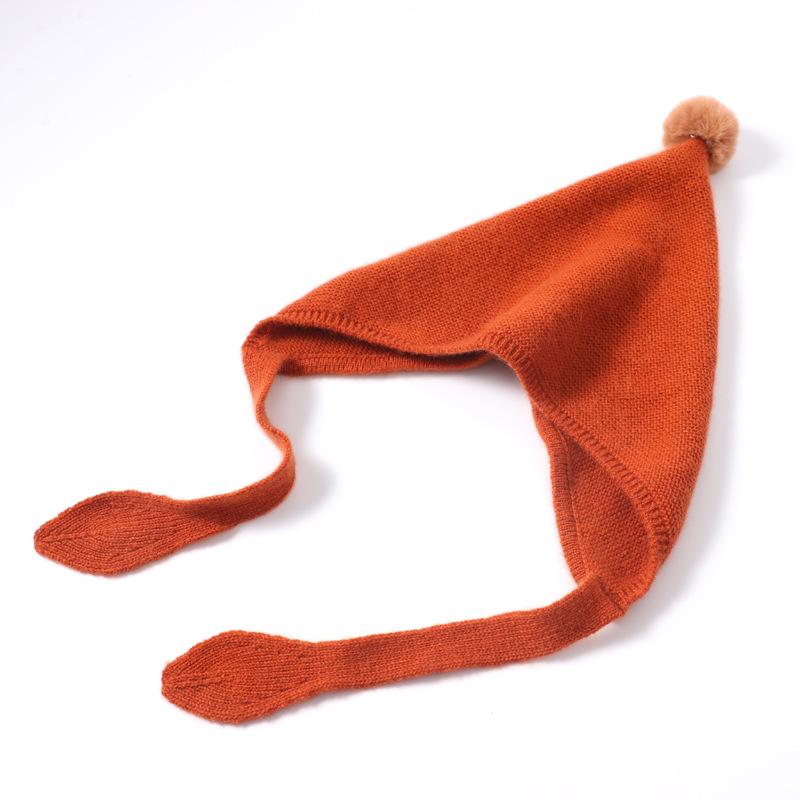 Вязаная кашемировая шапка для мальчиков и девочек: Теплая, симпатичная, ветрозащитная шапка с защитой ушей для осени и зимы.