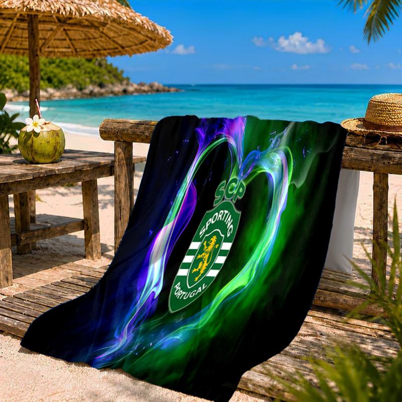 Sporting Portugal Crest Beach Towel Microfiber Beach Towel, Lightweight and Quick-Dry, for Summer Travel, Swimming Pool Fan Birthday Gift
