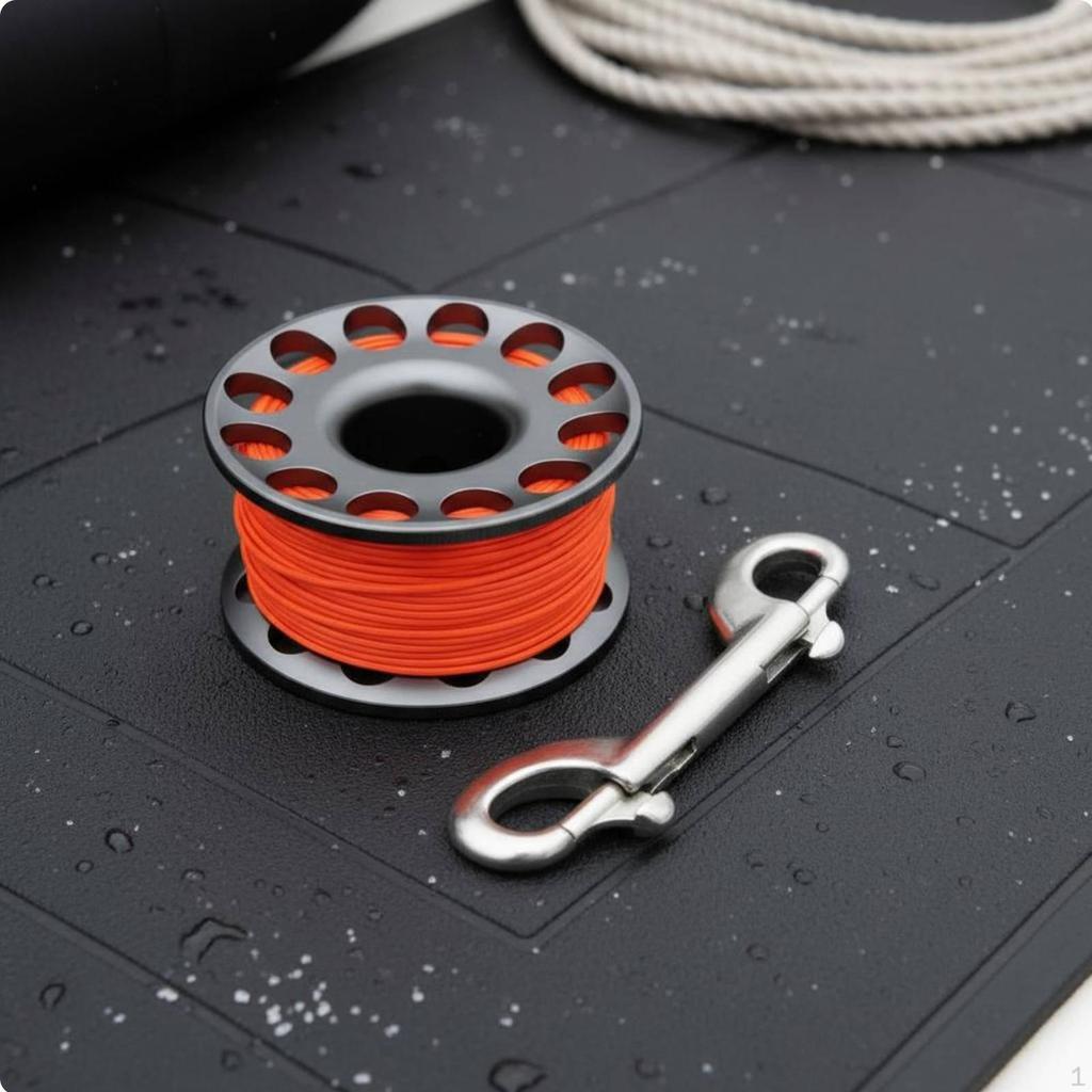Diving Spool Reel Anti-Tangle Aluminum Dive Stainless Steel Snap