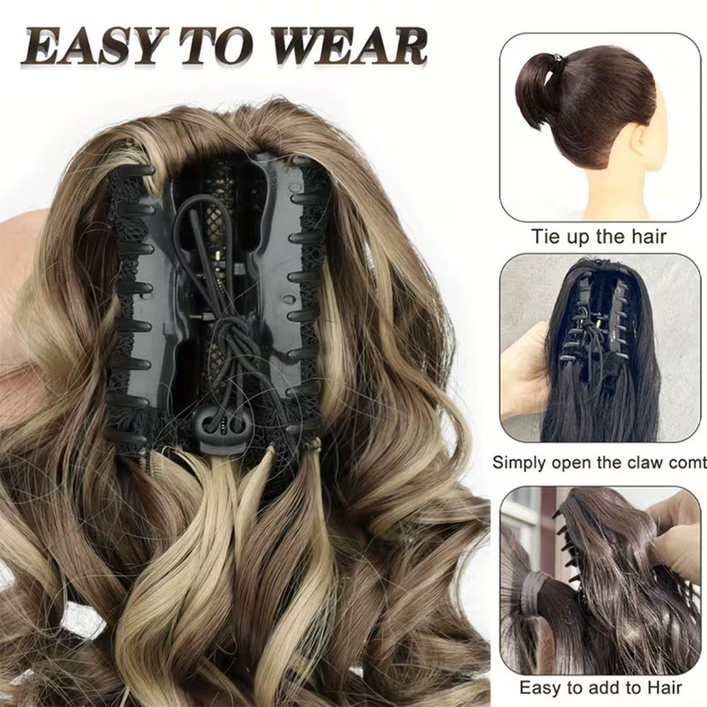 Synthetic Fiber Hair Ponytail Extension Natural Heat Resistant Ponytail Extension  Party Look