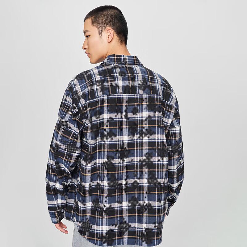 Lee Мужская рубашка в клетку с длинным рукавом, комфортного кроя, с текстурой