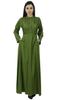 Bimba Women's Long Sleeve Maxi Mandarin Collar Plain Jilbab Dress With