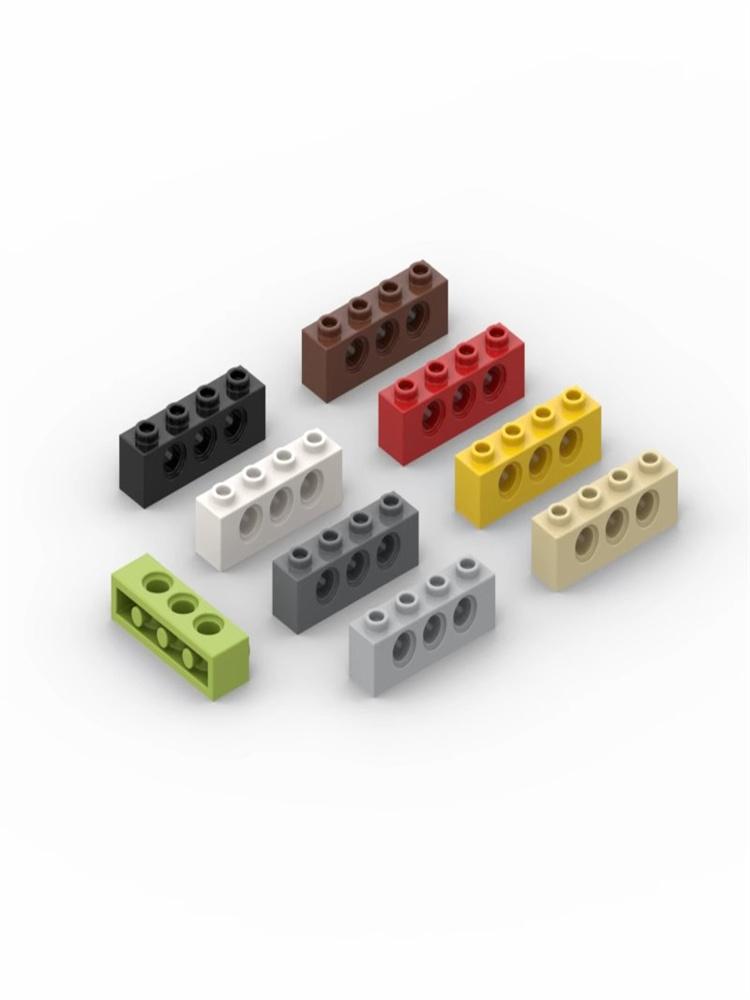 20pcs MOC Parts 3701 mattoni ad alta tecnologia 1x4 con 3 fori mattoni compatibili fai da te Building Block particelle Kid Puzzl