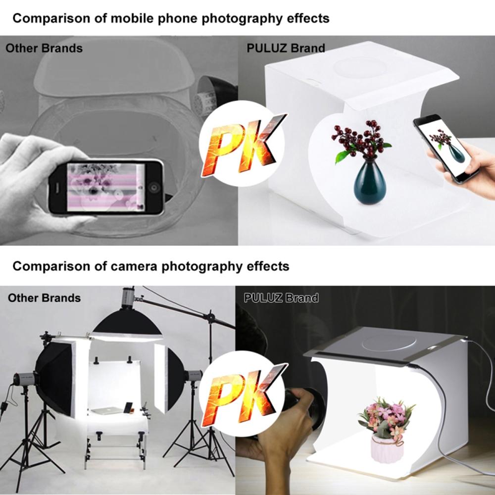 Portable Photography Lightbox with Super Bright LED Beads, Foldable Design, 6 Backdrops for Small Products, for Taking Professional Pictures