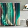 Elegant Green Wave Shower Curtain Bath Decor Modern Waterfall Design For Bathroom 72 X 84 Inch Waterproof Fabric With Hook Rings