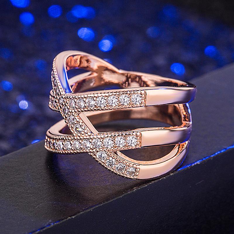 Sace Gems Классический крест, медный сплав, циркон, кольцо на указательный палец, женские украшения, свадебное обещание, вечерние подарок, открытый