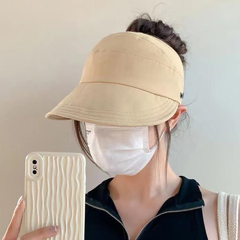 1Pc Women'S Visors Sun Protection Hats Creative Face Mask Hook Design Hats Product Summer Sun Hat Apparel Accessorie