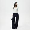 American white high street scimitar wide-leg jeans women's autumn new loose and thin versatile floor pants