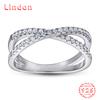 Lindon Classic 925 Sterling Silver Zircon Ring Ladies Jewelry Wedding Promise Party Gift