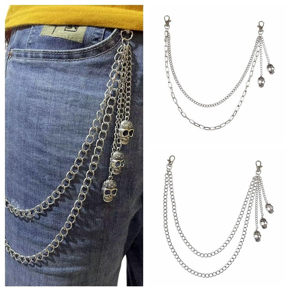 Zinc Zinc Zinc Alloy Punk Belt Chain Gothic Tassel Jeans Chain Cool Skull Waist Chain  Jeans