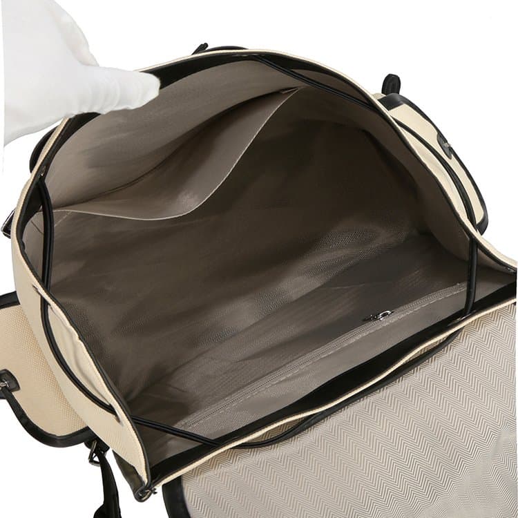 Color-blocked drawstring flip-top canvas commuter backpack