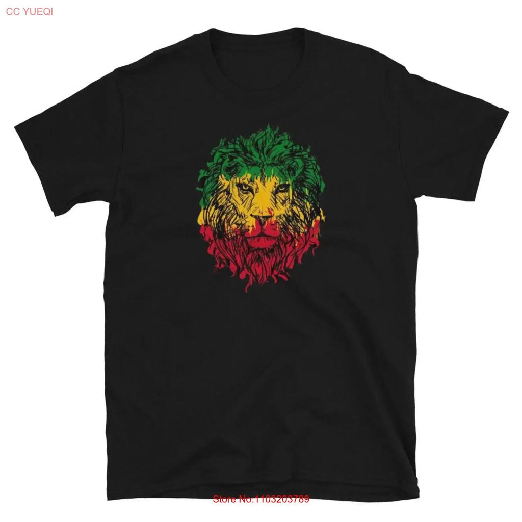 Rasta Vibes Lion Of Judah T Shirt Black History Vintage Unisex Top For Everyday Wear Stretched Streetwear Soft Slightly