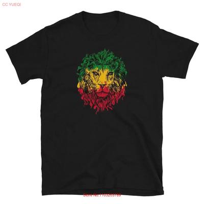 Rasta Vibes Lion Of Judah T Shirt Black History Vintage Unisex Top For Everyday Wear Stretched Streetwear Soft Slightly