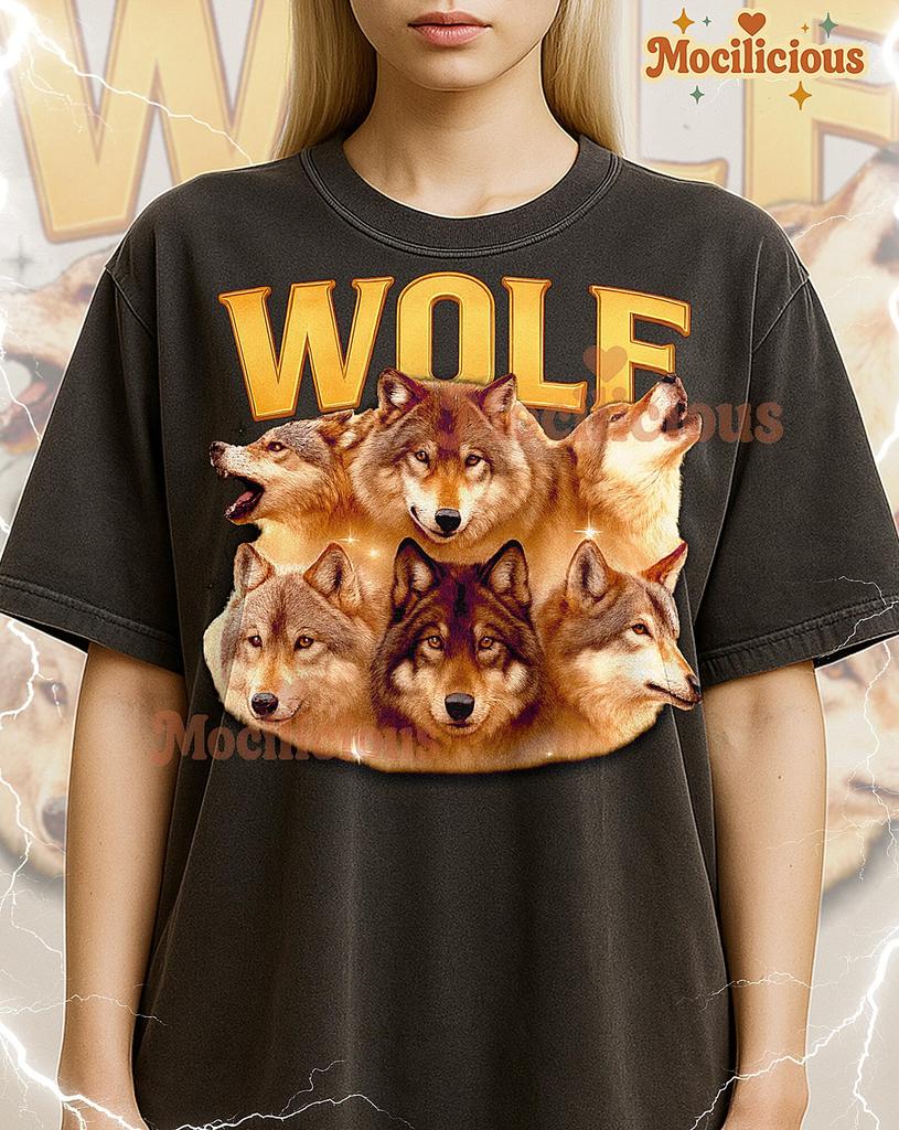 Wolf Bootleg Shirt, Vintage Animal Nature Classic Wildlife Tee, 90s Retro Throwback, Wolf Sweater