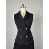 Women's Summer Temperament Suit Collar Double-breasted Waistcoat Top Pleated Skirt Suit
