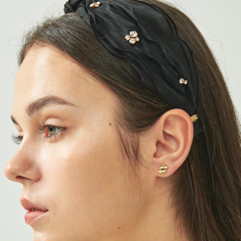 UNI.J Пушистая черная лента на голову Ia125 [Черный]