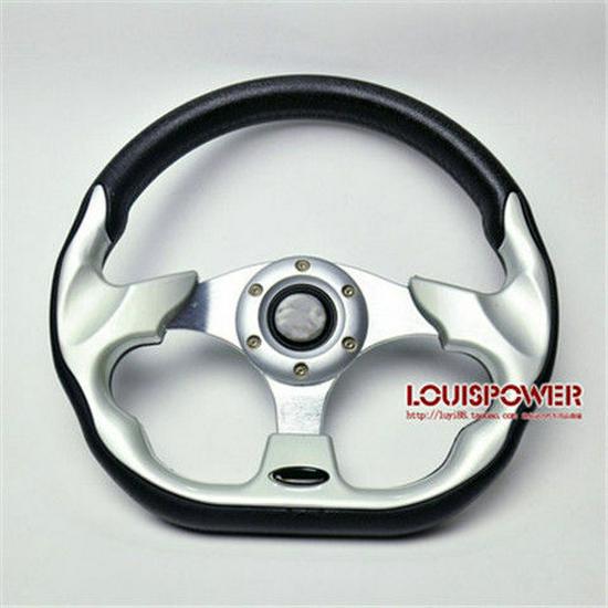 13-Inch Cool Coupe Sports Car Racing Steering Wheel Semicircular Blade, 14-Inch