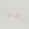 modernlike 14k gold pink quartz crystal heart earrings
