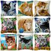Animal Embroidery Latch Hook Pillow Smyrna Package Hooks Hand Knitted Embroidered Carpet Pillow Latch Hook Kits Cross Stitch Kit