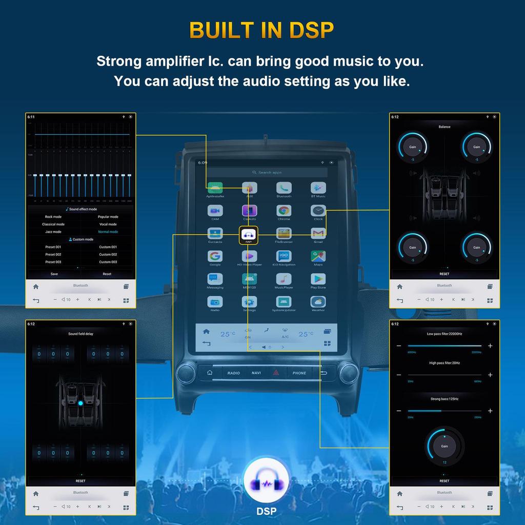 Taurus 13,3" Автомобильный Android-навигатор и MP5-плеер с Bluetooth-радио