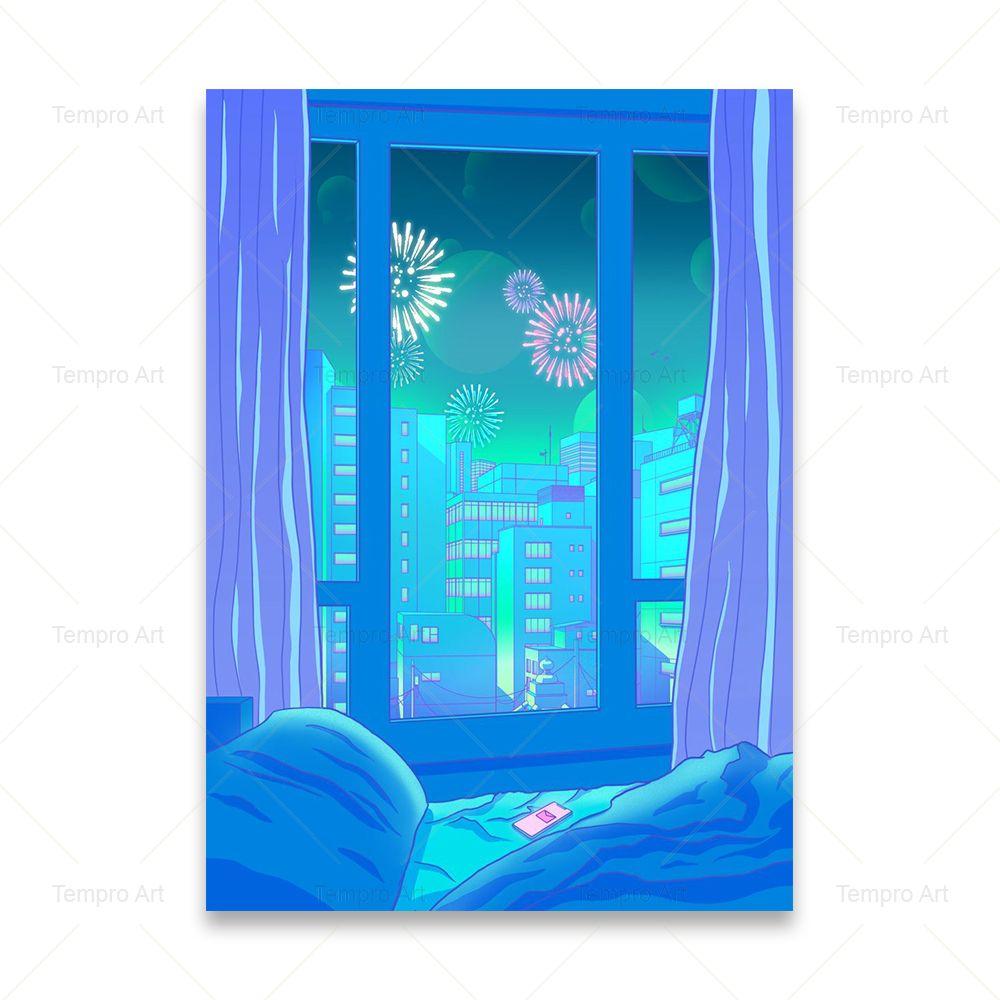 Плакат в стиле Vaporwave, японский городской ночной уличный постер в стиле поп-киото, холст, картина, настенная живопись, принт, Kawaii, домашний декор для комнаты