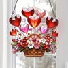 Potted Plants Sun Catcher Acrylic Window Hanging Ornament Floral Pattern Suncatcher for