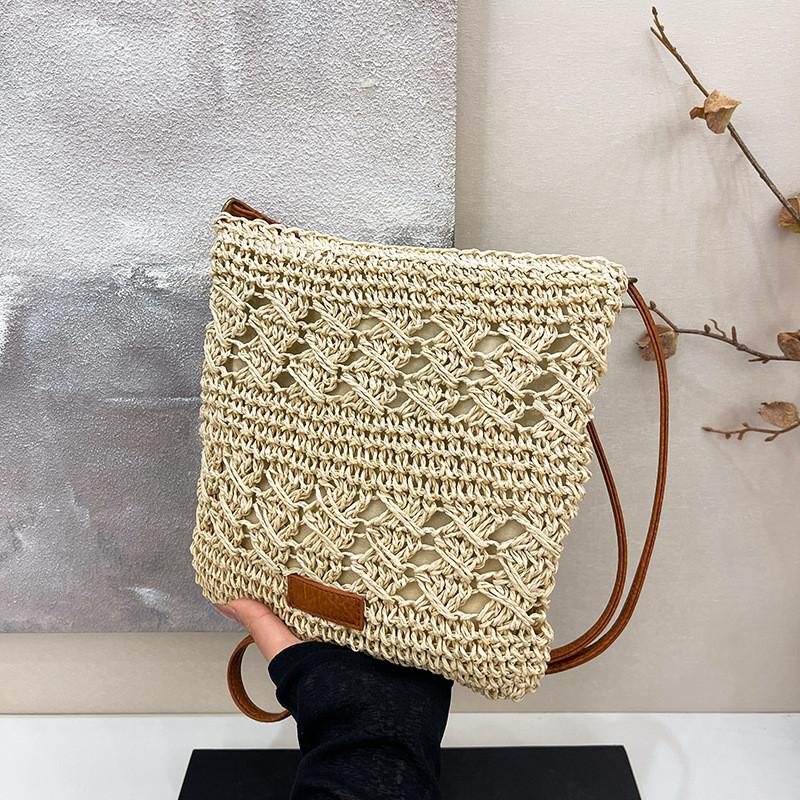 Simple Solid Color Casual Woven Shoulder Crossbody Bags For Daily Urban Style Women