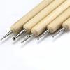 5pcs Wood and Stainless Steel Ball Needle Polymer Clay Pottery Sculpting Tools Set